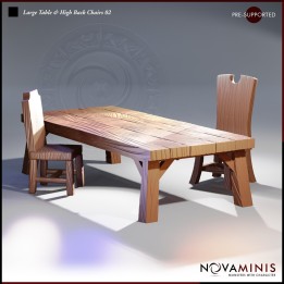 Large Table and High Back Chairs 02