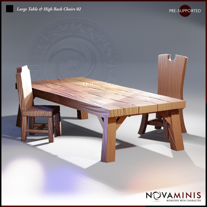 Large Table and High Back Chairs 02